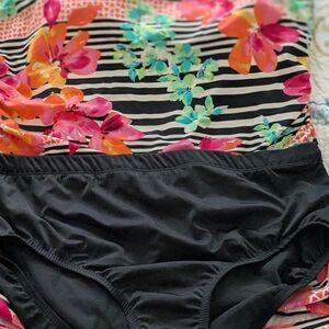 Floral Striped Tankini Swimsuit